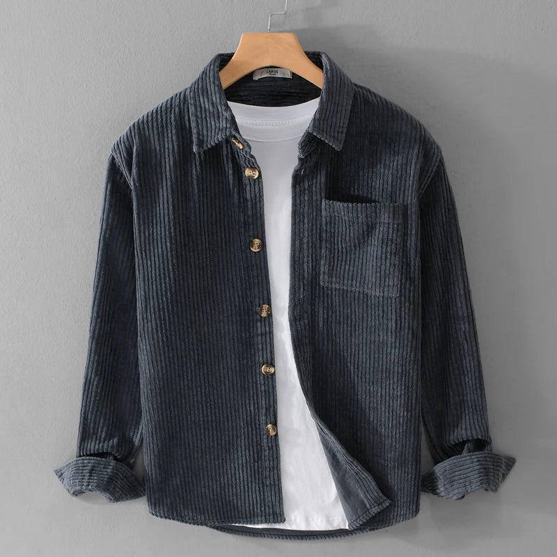 GREGOR CORDUROY SLEEVE SHIRT