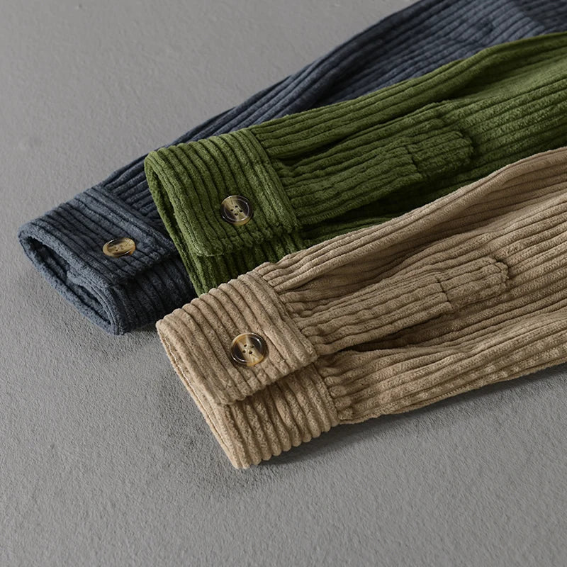 GREGOR CORDUROY SLEEVE SHIRT